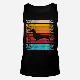 Retro Distressed Dachshund Silhouette Dog Lover Unisex Tank Top - Monsterry CA