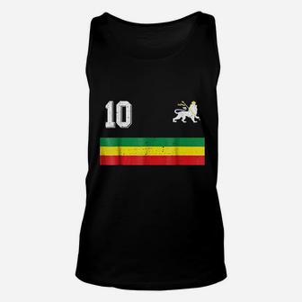 Retro Ethiopia Football Jersey Rastafari Soccer 10 Unisex Tank Top - Thegiftio UK
