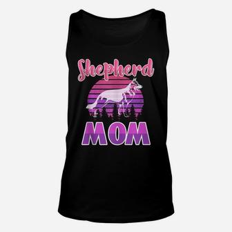 Retro German Shepherd Shirt Sunset Shepherd Dog Dad Dog Mom Unisex Tank Top | Crazezy AU