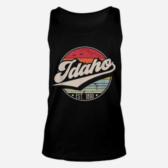 Retro Idaho Home State Id Cool 70S Style Sunset Gift Unisex Tank Top | Crazezy