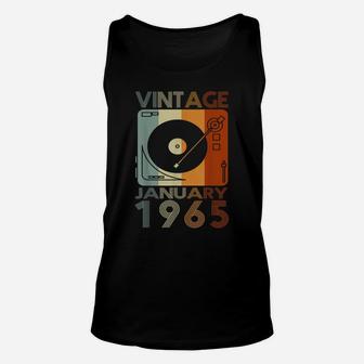 Retro January 1965 Tshirt 56Th Birthday Gift 56 Years Old Unisex Tank Top | Crazezy
