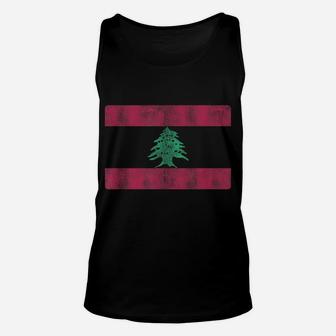 Retro Lebanese Flag Of Lebanon Souvenir Gift Men Women Unisex Tank Top | Crazezy CA