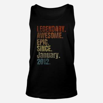 Retro Legendary Since January 2012 T Shirt 8 Years Old Zip Hoodie Unisex Tank Top | Crazezy CA