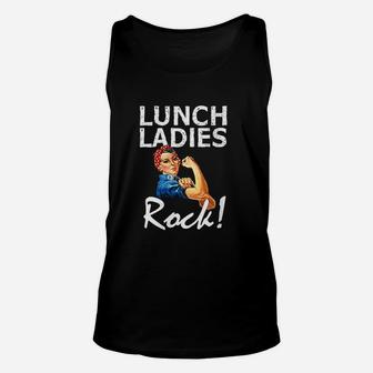 Retro Lunch Ladies Rock Funny Lunch Lady Quad Back To School Unisex Tank Top - Thegiftio UK