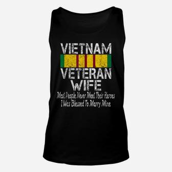 Retro Military Family Vietnam Veteran Wife Gift Unisex Tank Top | Crazezy