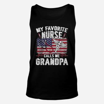 Retro My Favorite Nurse Calls Me Grandpa Fathers Day Gift Unisex Tank Top | Crazezy DE