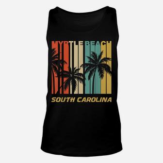 Retro Myrtle Beach South Carolina Palm Trees Vacation Unisex Tank Top | Crazezy AU