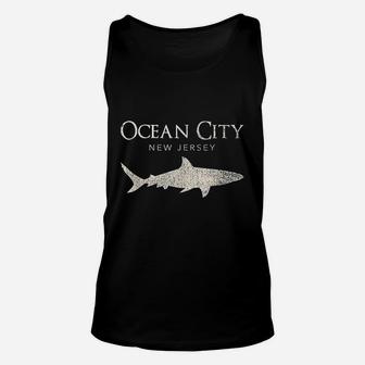 Retro Ocean City New Jersey Shark Unisex Tank Top - Thegiftio UK