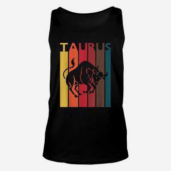 Retro Taurus Zodiac Sign April May Birthday Gift Taurus Unisex Tank Top | Crazezy CA