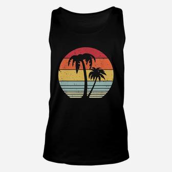 Retro Tropical Cool Palm Tree Summer Vacation Unisex Tank Top - Seseable