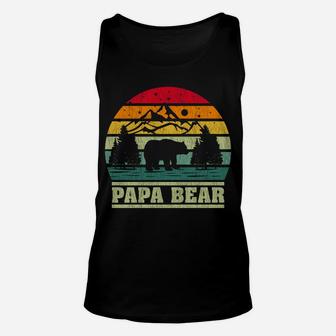 Retro Vintage Camping Lover Papa Bear Camper Unisex Tank Top | Crazezy