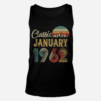Retro Vintage January 1962 58Th Birthday Gift For Men Women Unisex Tank Top | Crazezy DE