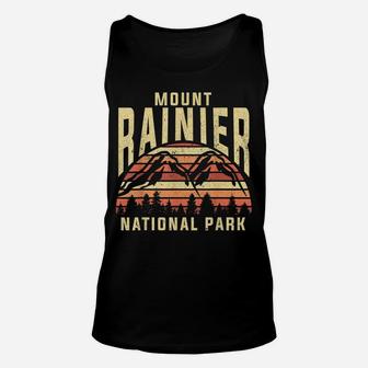 Retro Vintage National Park - Mount Rainier National Park Unisex Tank Top | Crazezy