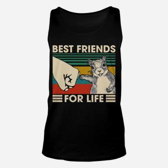 Retro Vintage Squirrel Best Friend For Life Fist Bump Unisex Tank Top | Crazezy CA