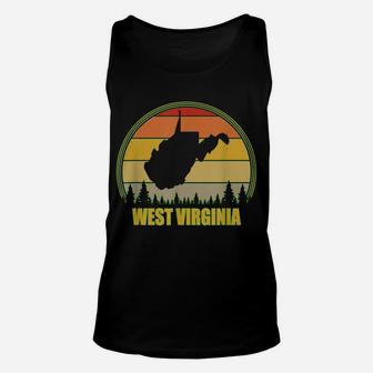 Retro Vintage Sunset Trees State Of West Virginia Unisex Tank Top | Crazezy AU
