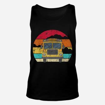 Retro Yellow School Bus For School Bus Driver And Busman Unisex Tank Top | Crazezy