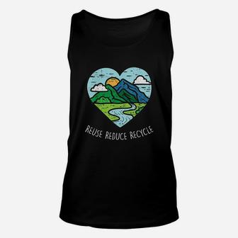 Reuse Reduce Recycle Earth Day Environmentalist Gift Unisex Tank Top - Seseable