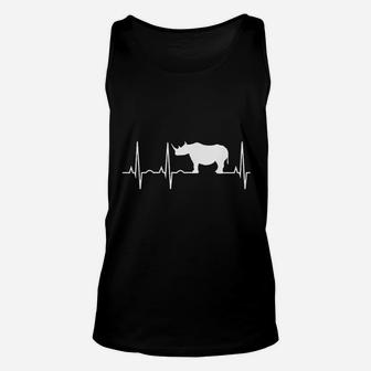 Rhino Heartbeat Rhinoceros Unisex Tank Top | Crazezy AU