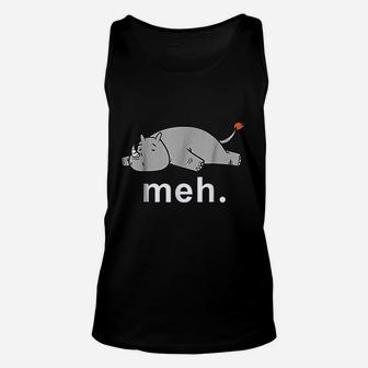 Rhino Meh Funny Internet Meme Unisex Tank Top - Thegiftio UK