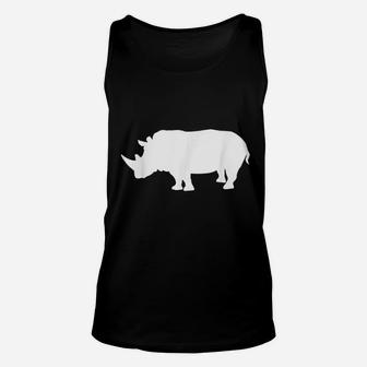 Rhino White Unisex Tank Top | Crazezy AU