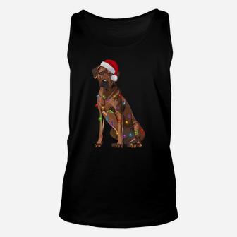 Rhodesian Ridgeback Christmas Lights Xmas Dog Lover Unisex Tank Top | Crazezy CA