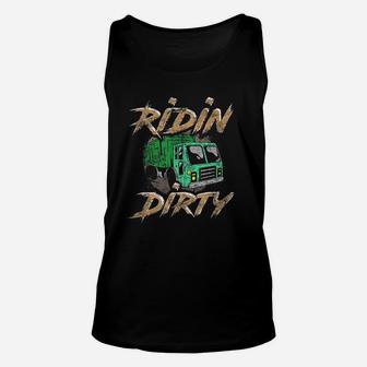 Riding Dirty Garbage Truck Driver Unisex Tank Top | Crazezy