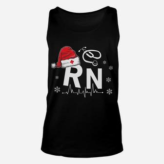 Rn Nurse Nursing Santa Hat Christmas Xmas Pajamas Unisex Tank Top | Crazezy