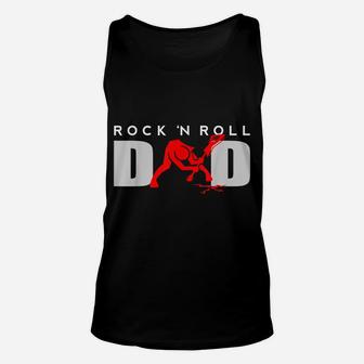 Rock N Roll Dad Fathers Day - Vintage Guitar Player Gift Unisex Tank Top | Crazezy