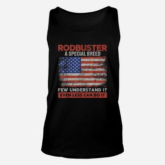 Rodbuster American Welder Flag Iron Worker Unisex Tank Top | Crazezy