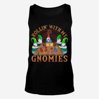 Rollin' With My Gnomies Funny Novelty Rpg Role Playing Game Unisex Tank Top | Crazezy UK
