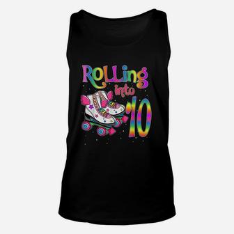 Rolling Into 10 Years Lets Roll Im Turning 10 Roller Skate Unisex Tank Top - Thegiftio UK