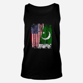 Roots Half American Flag Pakistan Unisex Tank Top | Crazezy