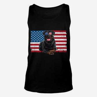 Rottweiler Dad American Flag Dog Lover Owner Rottie Dad Cute Unisex Tank Top | Crazezy