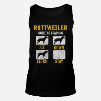 Rottweiler Guide To Training Shirts, Dog Mom Dad Lover Owner Unisex Tank Top | Crazezy