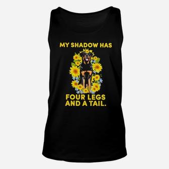 Rottweiler My Shadow Has Four Legs And A Tail Unisex Tank Top - Monsterry DE