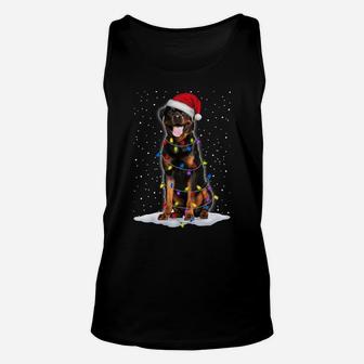 Rottweiler Santa Christmas Tree Lights Xmas Gifts Sweatshirt Unisex Tank Top | Crazezy