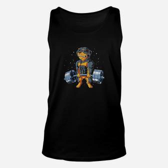 Rottweiler Weightlifting Funny Deadlift Men Fitness Gym Gift Unisex Tank Top | Crazezy CA