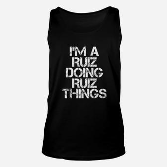 Ruiz Funny Surname Family Tree Birthday Reunion Gift Idea T Unisex Tank Top | Crazezy DE