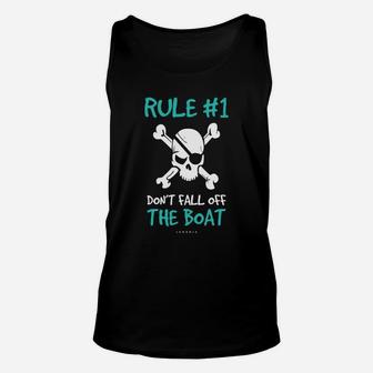 Rule 1 Dont Fall Off The Boat Funny Cruise Pirate Unisex Tank Top - Thegiftio UK