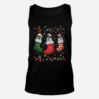 Saint Bernard Christmas Socks Funny Pajama Xmas Dog Lover Sweatshirt Unisex Tank Top | Crazezy
