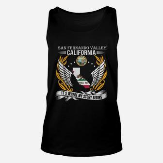 San Fernando Valley Californiia It's Where My Story Begins Unisex Tank Top - Thegiftio UK