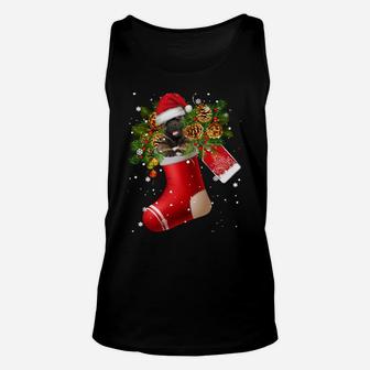 Santa Akita In Christmas Sock Pajama Sweatshirt Unisex Tank Top | Crazezy DE