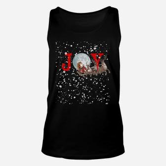 Santa And Sleigh Bring Joy On A Snowy Christmas Eve Holiday Sweatshirt Unisex Tank Top | Crazezy