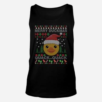 Santa Claus & Rubber Duck Ugly Christmas | Quack Gifts Sweatshirt Unisex Tank Top | Crazezy