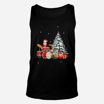 Santa Claus Playing Drums Unisex Tank Top - Monsterry AU