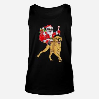 Santa Claus Riding Labrador Retriever Xmas Gifts Dog Unisex Tank Top - Monsterry AU