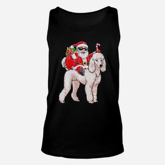 Santa Claus Riding Poodle Xmas Gifts Dog Unisex Tank Top - Monsterry AU