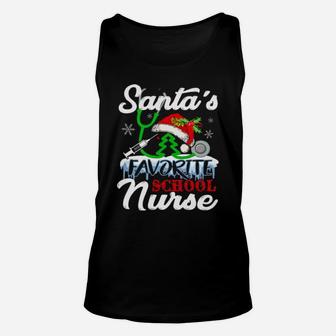Santa Favorite School Nurse Funny Cute Nurse Xmas Celebrate Unisex Tank Top - Monsterry