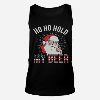 Santa Ho Ho Hold My Beer Unisex Tank Top - Monsterry UK
