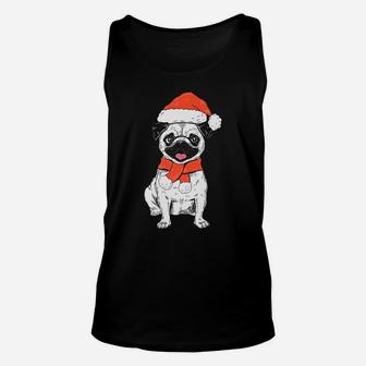 Santa Pug Christmas Funny Xmas Pug Unisex Tank Top | Crazezy